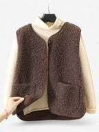 Dames Mouwloos Gilet Vest met Knopen