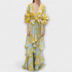 Dames Chiffon Maxi Jurk met Print