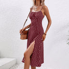 Dames Midi Jurk Stippenprint