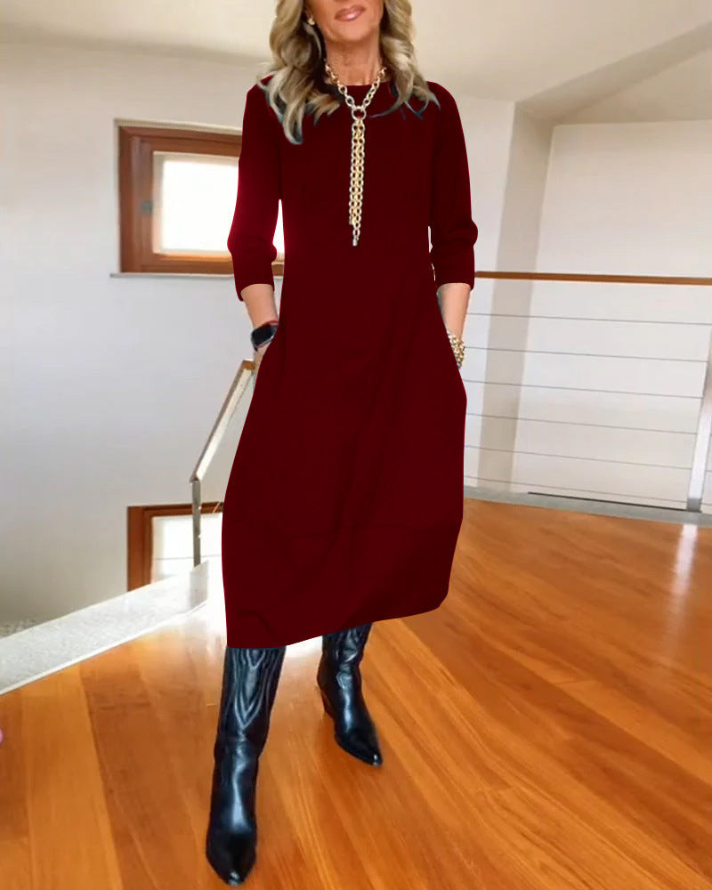 Dames Midi Jurk Elegante Pasvorm