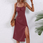 Dames Midi Jurk Stippenprint
