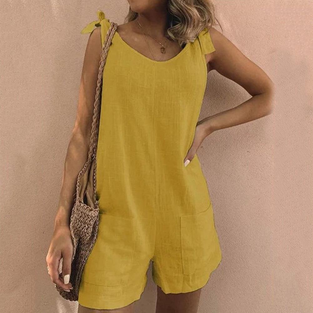 Dames Playsuit met Strikbandjes en Zakken