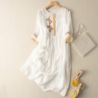 Dames Midi Jurk Patroon Relaxed Fit