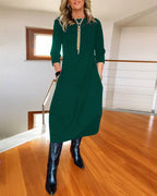 Dames Midi Jurk Elegante Pasvorm