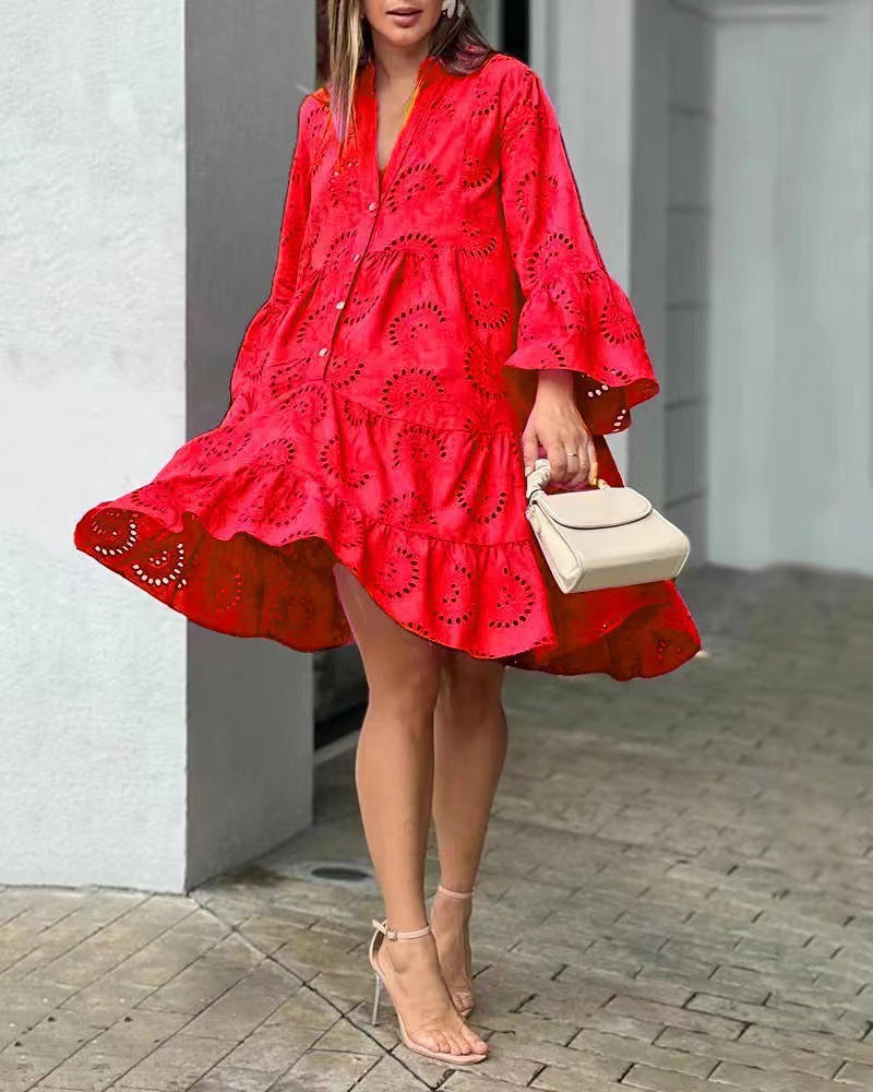 Women's Dress | Embroidered Tiered Mini
