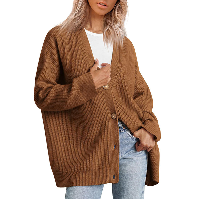 Varina Vest | Dames Herfst Gestreept Gebreid Vest met Knoopsluiting en Relaxte Pasvorm
