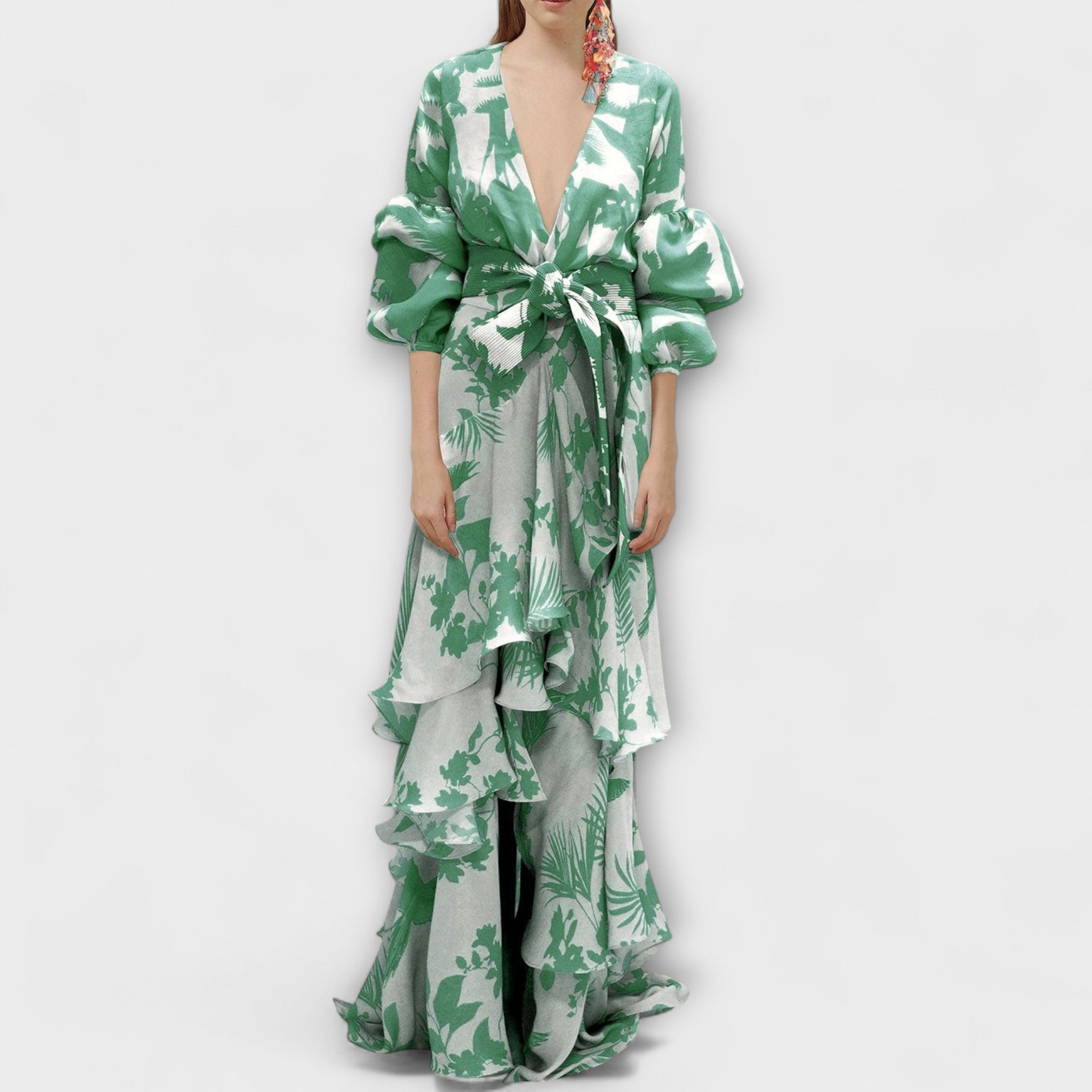 Dames Chiffon Maxi Jurk met Print