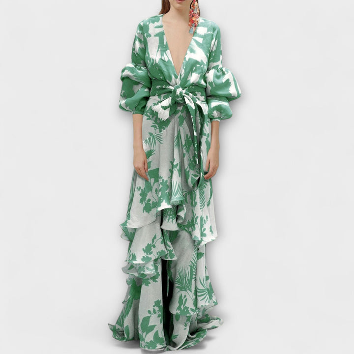 Dames Chiffon Maxi Jurk met Print