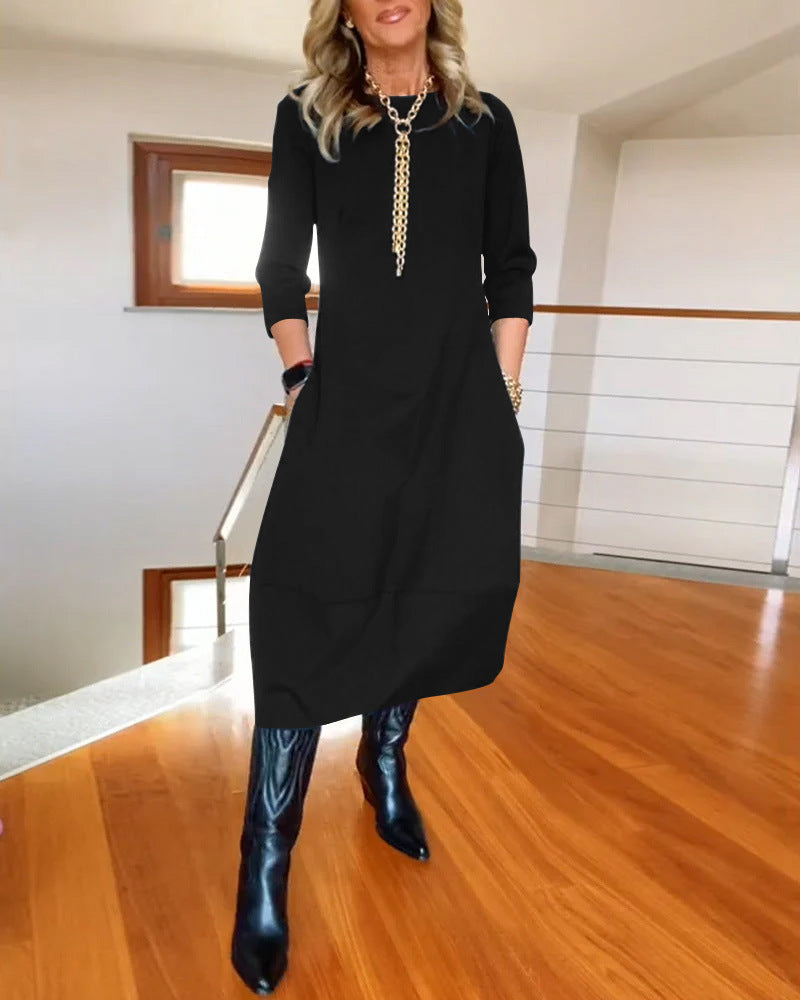 Dames Midi Jurk Elegante Pasvorm