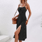 Dames Midi Jurk Stippenprint
