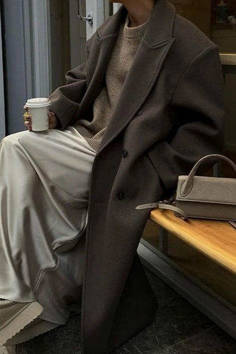 Ximena Jas | Herfst Dubbelrijige Lange Jas