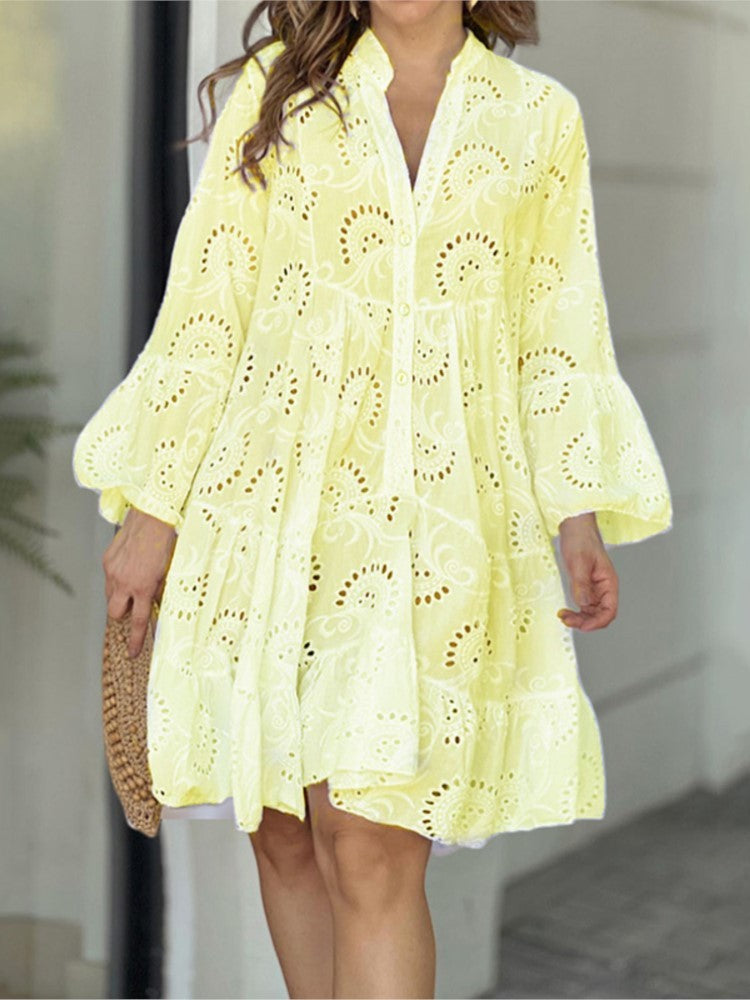 Women's Dress | Embroidered Tiered Mini