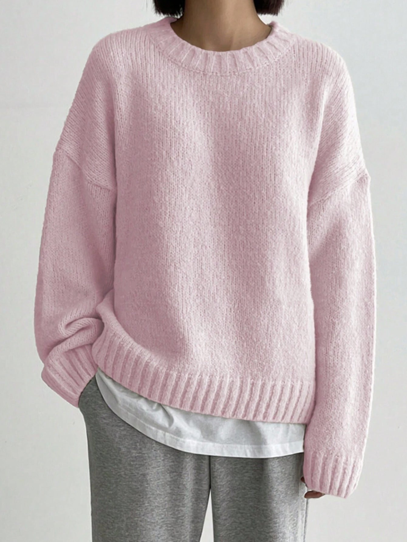 Valentine Jumper | Dames Herfst Oversized Gebreide Jumper met Ronde Hals en Geribde Afwerking