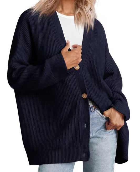Varina Vest | Dames Herfst Gestreept Gebreid Vest met Knoopsluiting en Relaxte Pasvorm