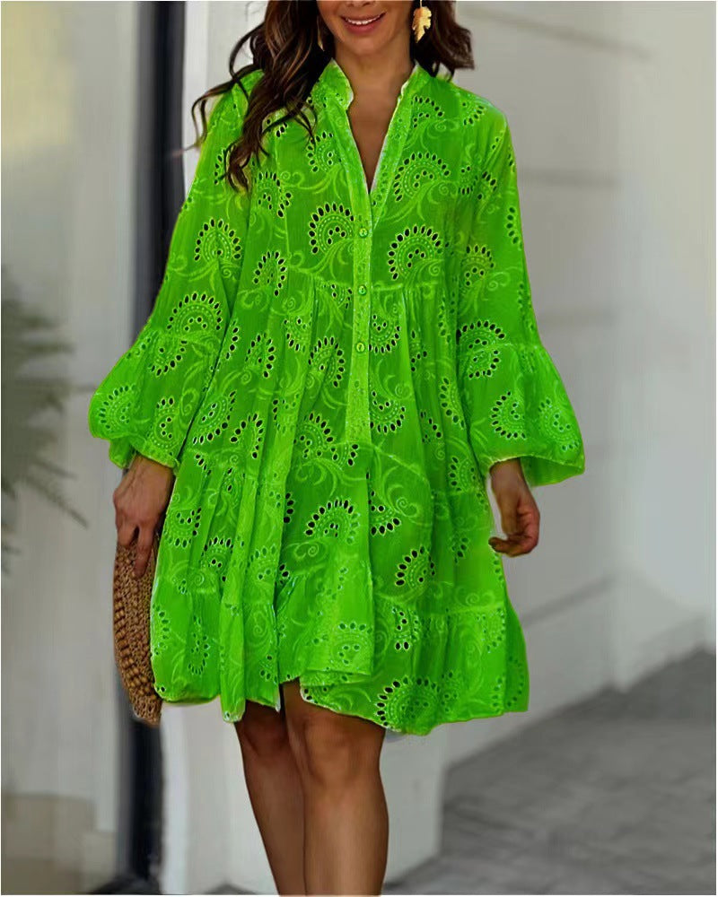 Women's Dress | Embroidered Tiered Mini