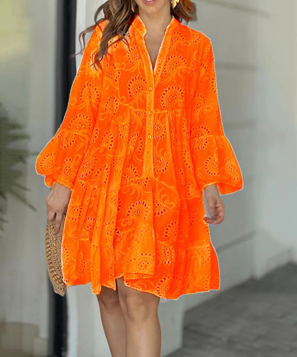 Women's Dress | Embroidered Tiered Mini