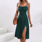 Dames Midi Jurk Stippenprint