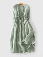Dames Elegante Saliegroen Midi Jurk