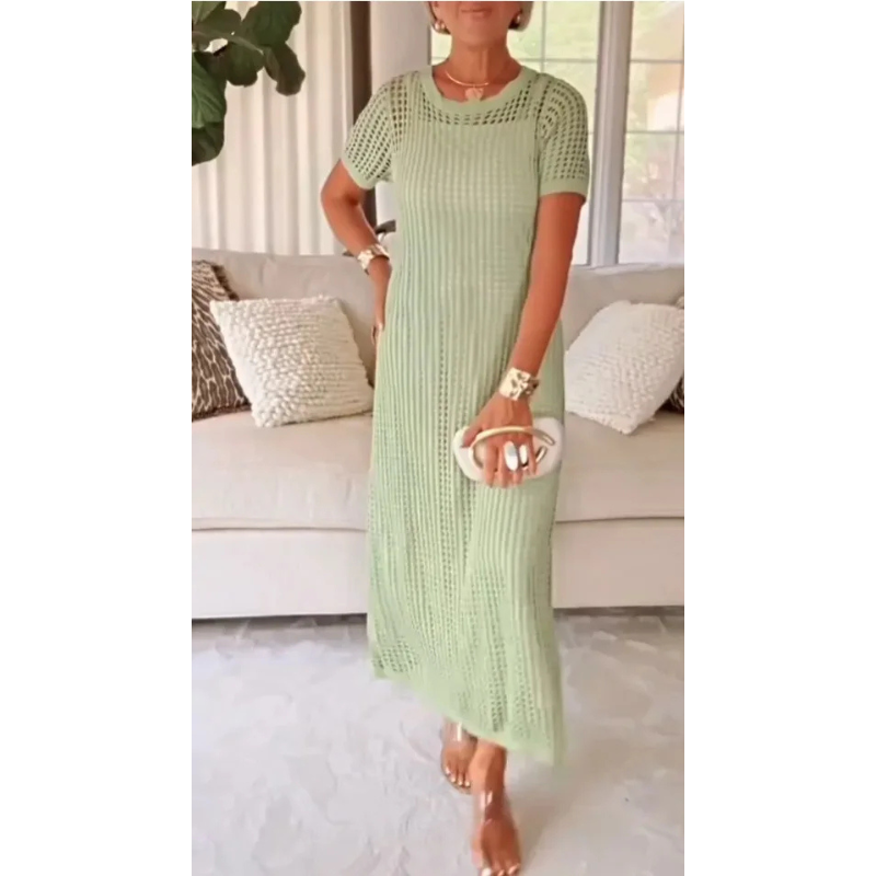 Dames Cut Out Maxi Jurk met Binnenjurk