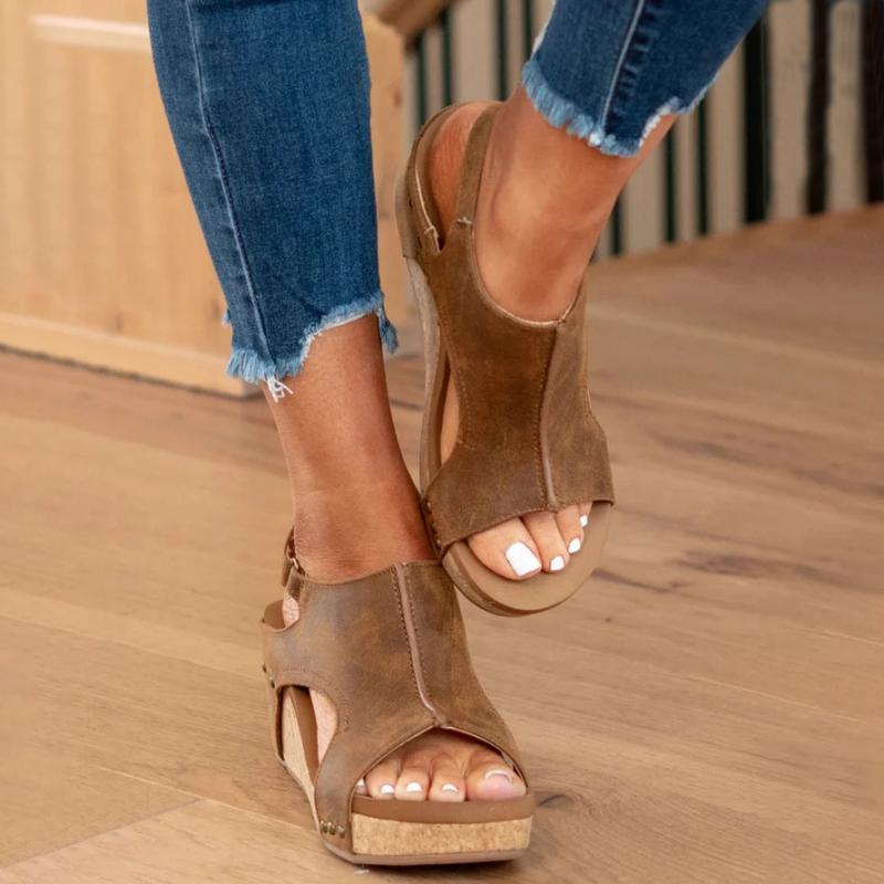 Dames Orthopedische Leren Sandalen Verstelbaar