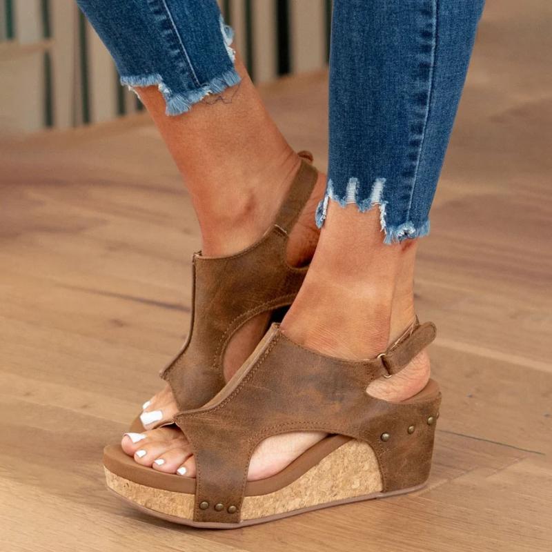 Dames Orthopedische Leren Sandalen Verstelbaar