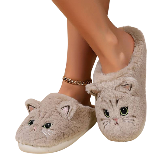 Feona Pantoffels | Fluffy Kattenpantoffels