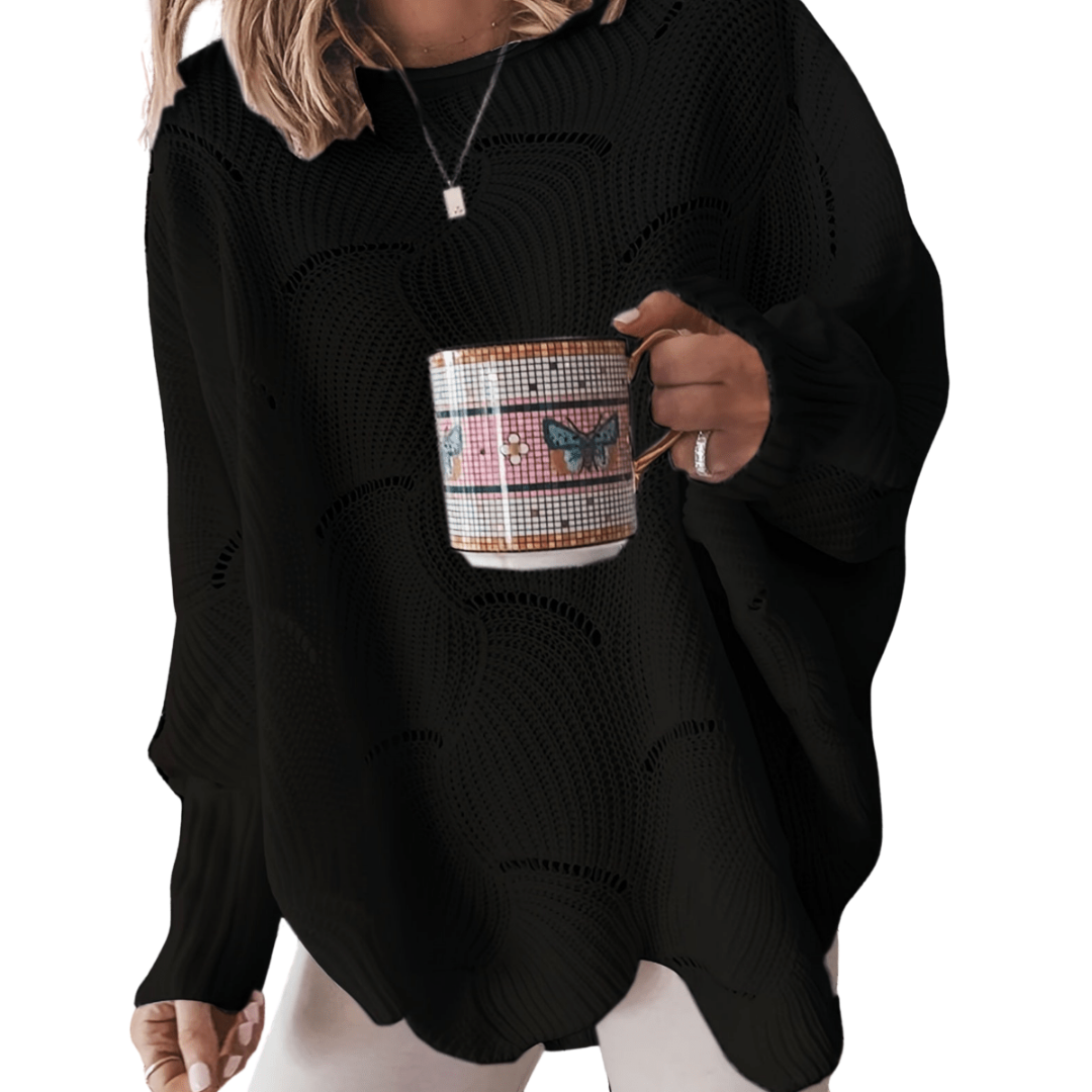 Agnes Trui | Dames Winter Oversized Gebreide Trui met Structuur