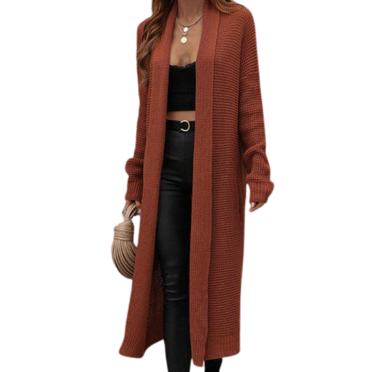 Usha Vest | Dames Herfst Lange Gebreide Open Vest