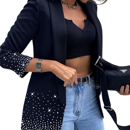 Yanique Blazer | Lange Mouw Bergkristallen Blazer