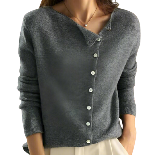 Myrthe Trui | Stylish Cardigan met Asymmetrisch Knopenontwerp |