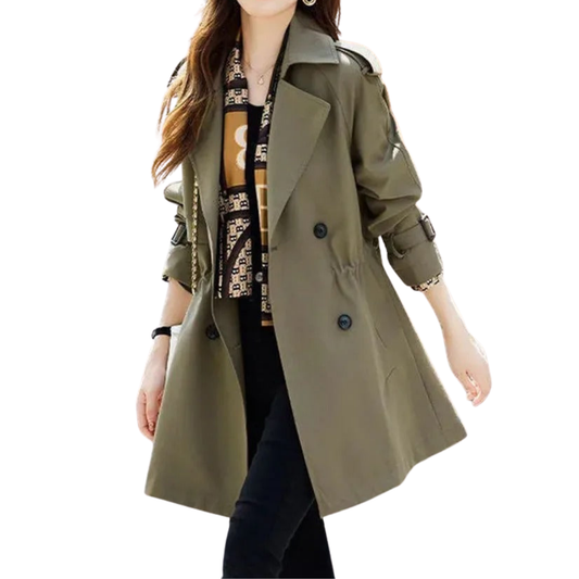 Basmae Trenchcoat | Dames Herfst Klassieke Dubbelgeknoopte Jas