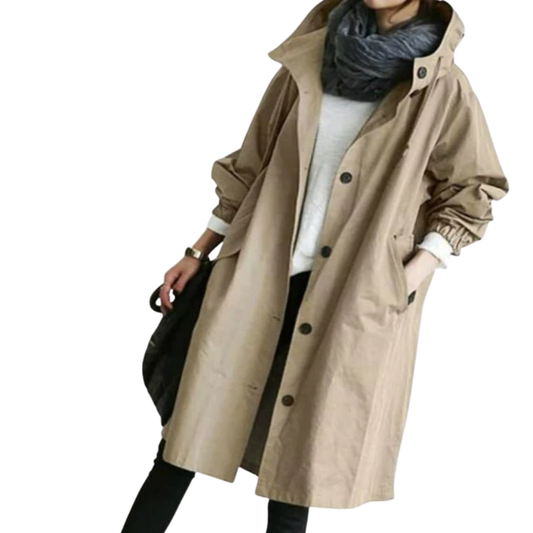 Alicia Jas | Dames Herfst Oversized Trenchcoat met Knopen
