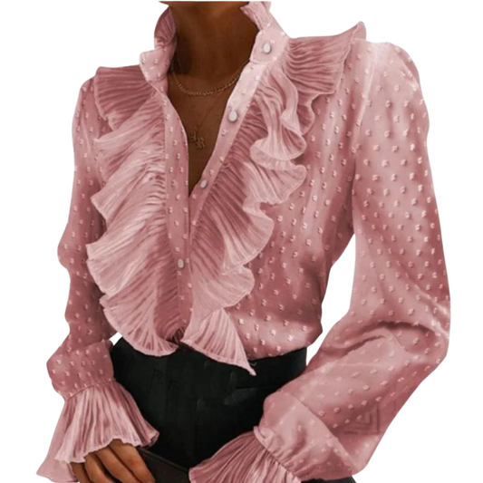 Blouse met ruches en lange mouwen | Natalia Blouse