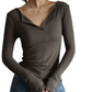 Wanona T-shirt | Dames Herfst Casual Longsleeve T-shirt met Ronde Hals