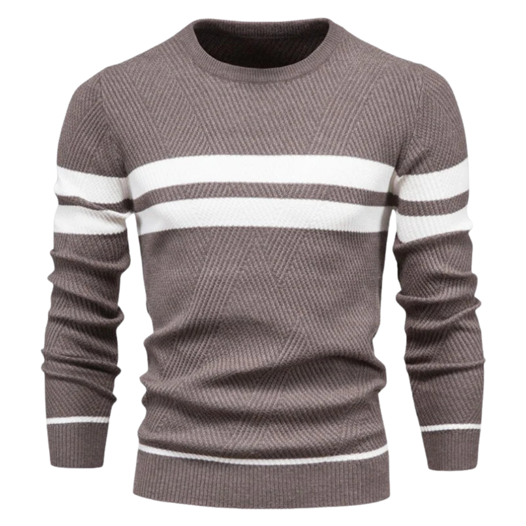 Wayne Trui | Heren Gestreepte Gebreide Crew Neck Trui
