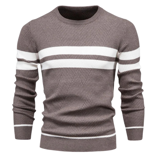 Wayne Trui | Heren Gestreepte Gebreide Crew Neck Trui