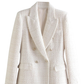 Reini Blazer | Dames Dubbelrijige Tweed Blazer