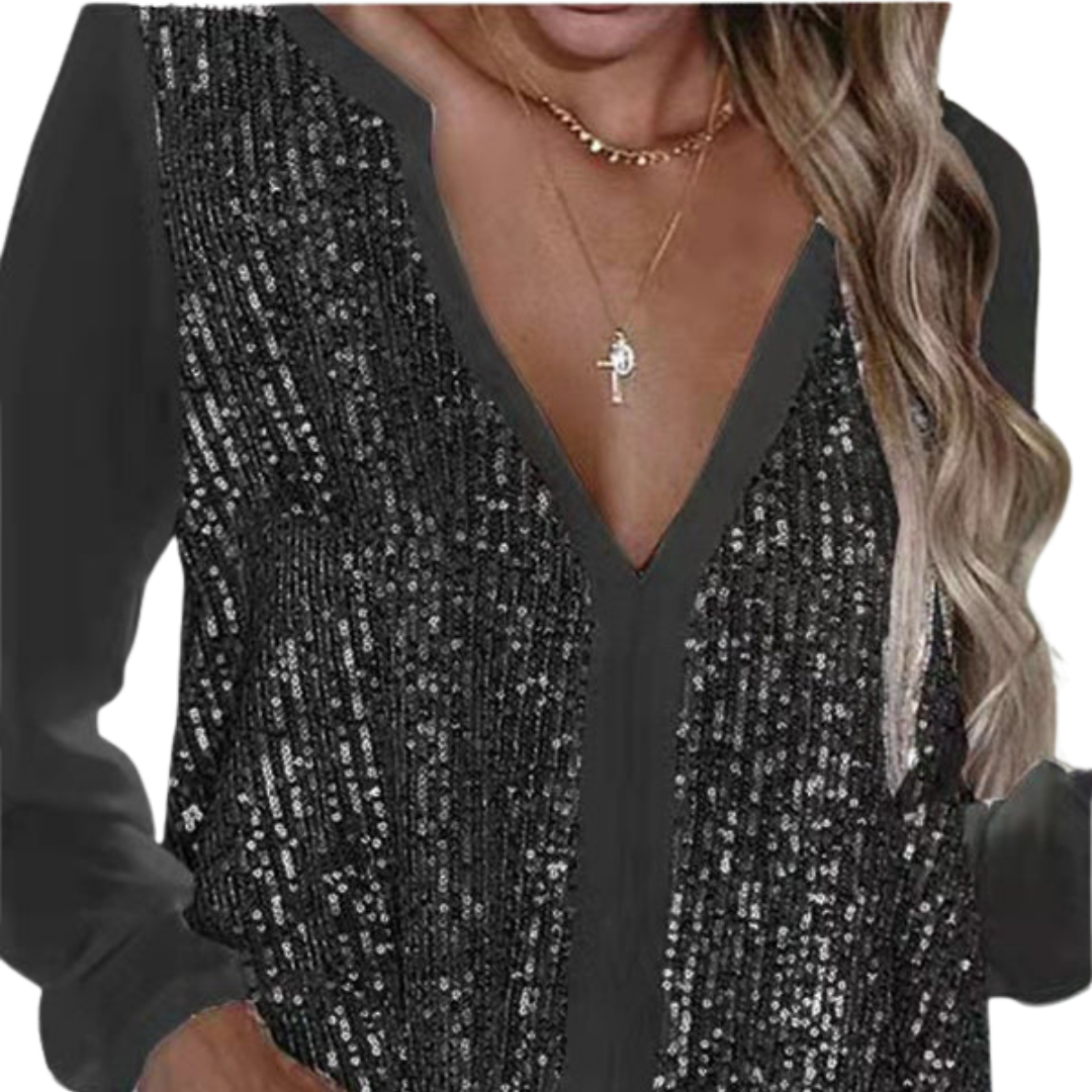 Uma Bloes | Lange Mouw Glitter Bloes