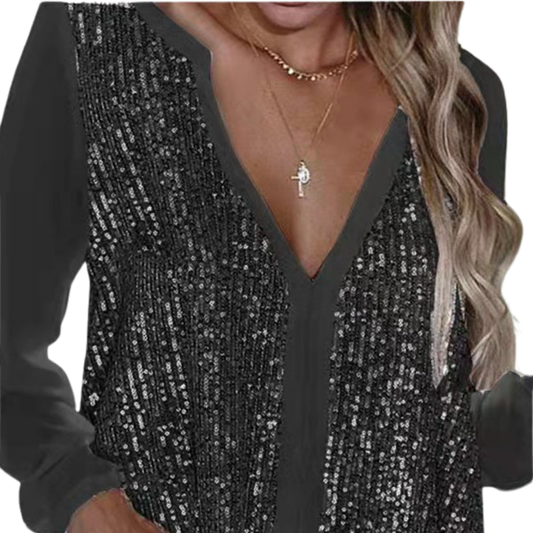 Uma Bloes | Lange Mouw Glitter Bloes