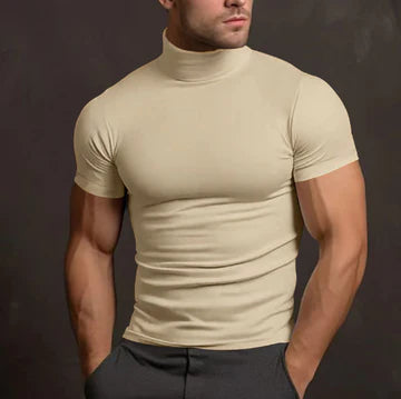 Lyle Overhemd | Heren Effen Kleur Turtleneck Overhemd