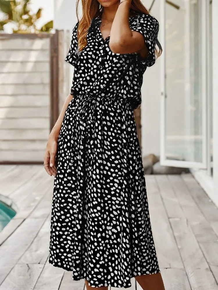 Dames Zomer Midi Jurk Dierenprint