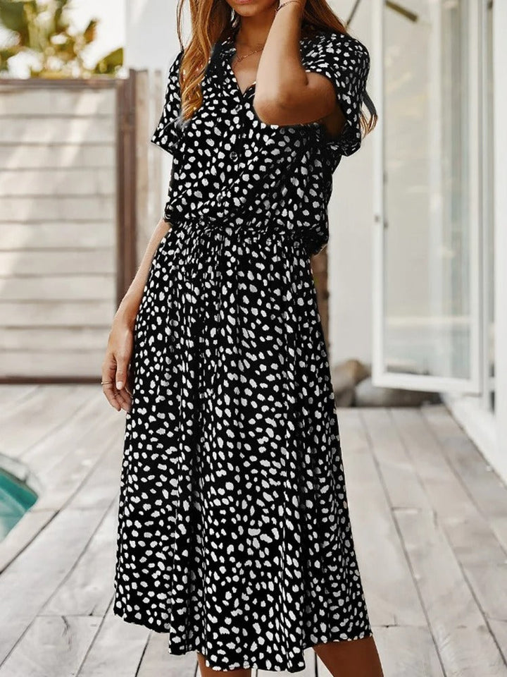 Dames Zomer Midi Jurk Dierenprint