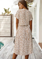 Dames Zomer Midi Jurk Dierenprint