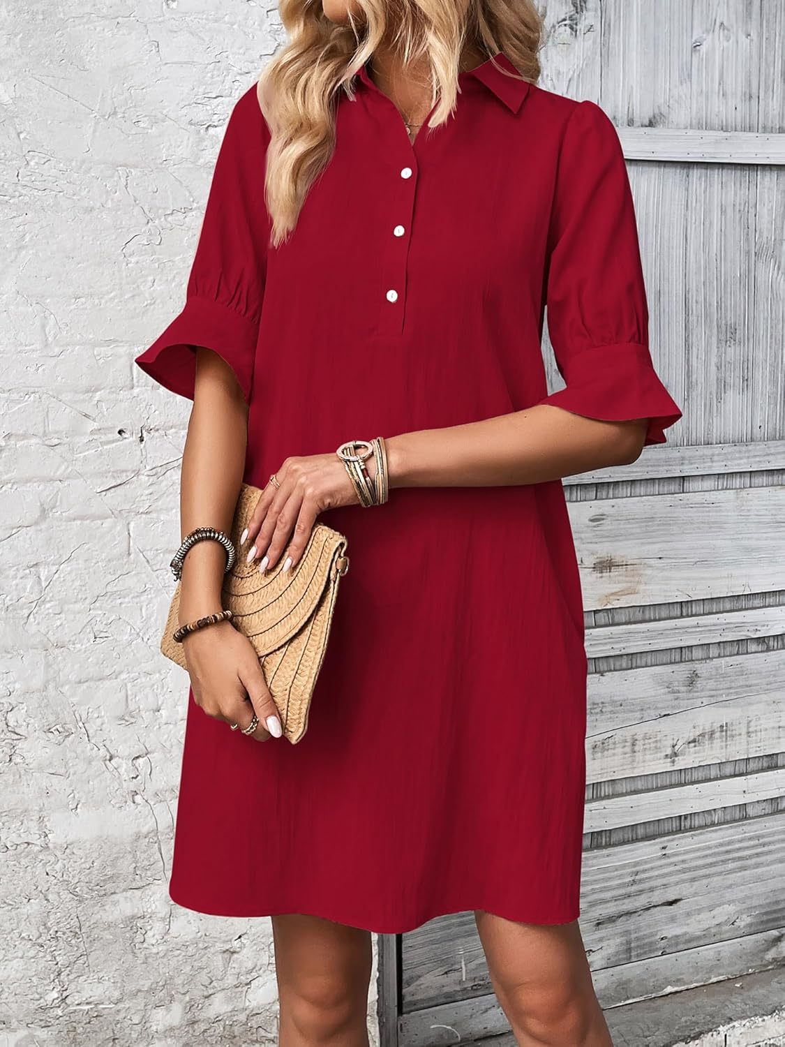 Dames Mini Jurk met Ruches Elegant
