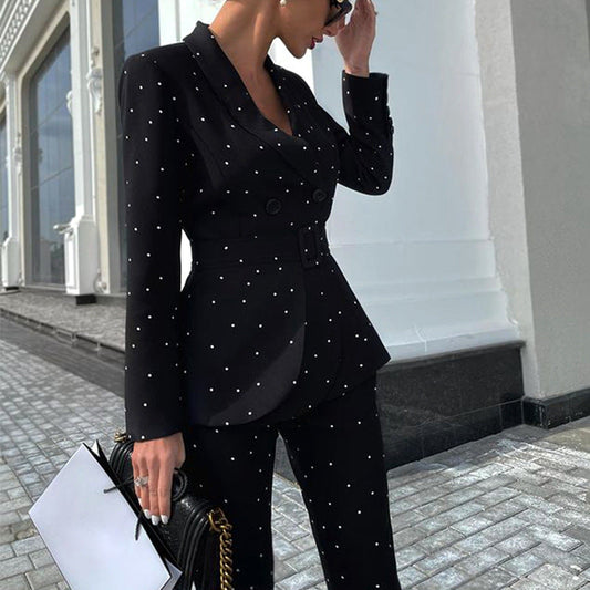 Gudula Set | Vrouwen Tweedelige Polka Dot Broekpak Set