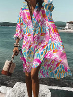 Dames Midi Shirt Jurk Zomer