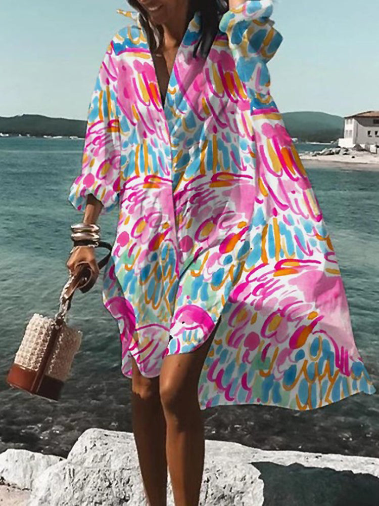 Women's Midi Shirt Dress Summer