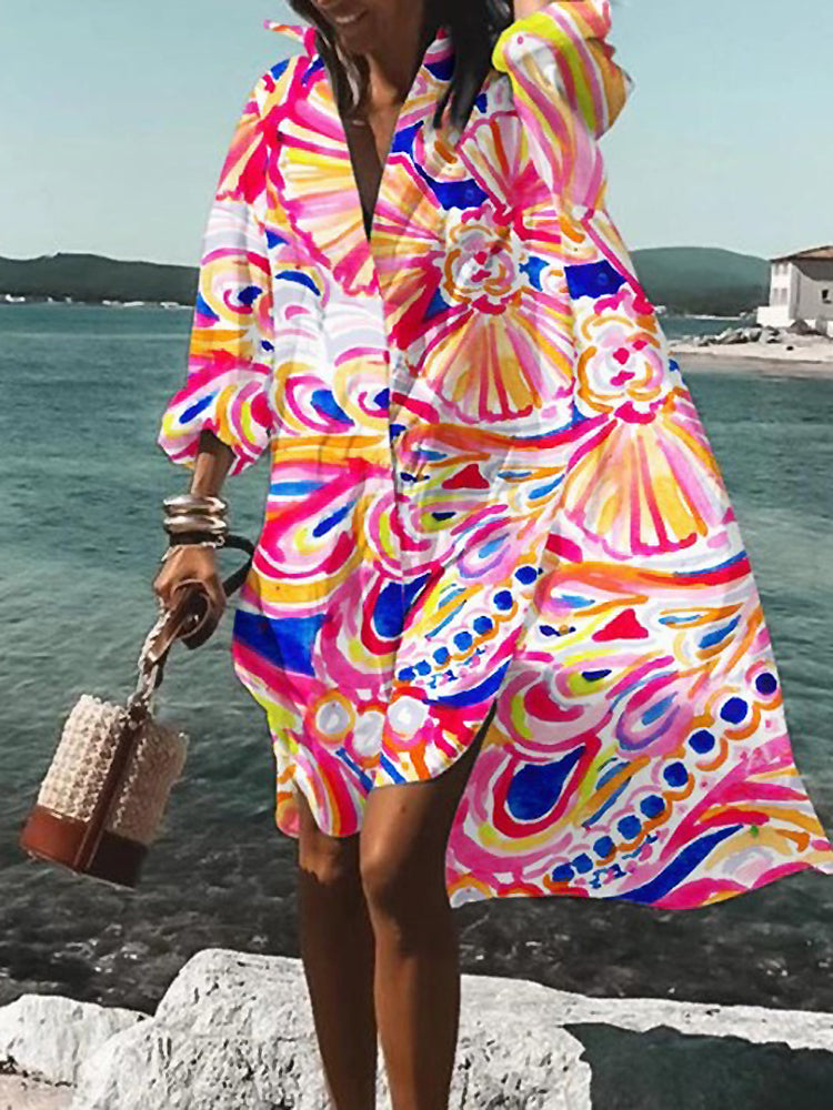Women's Midi Shirt Dress Summer