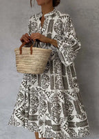 Dames Tribal Midi Jurk Relaxed Fit