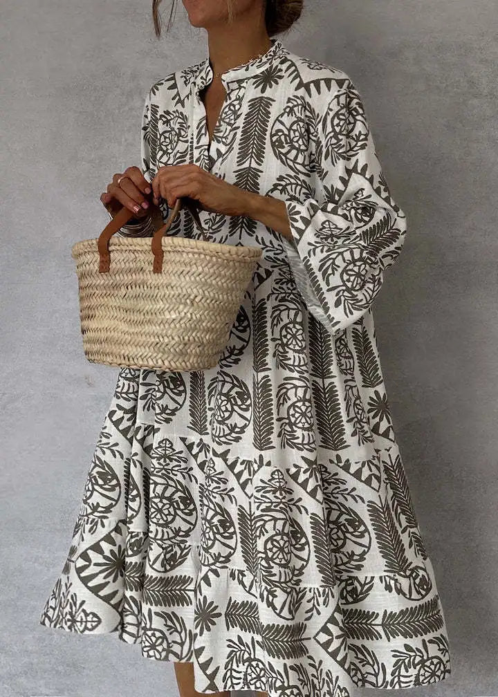 Dames Tribal Midi Jurk Relaxed Fit
